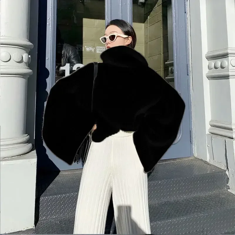 Loose Casual Thick Pants Women Autumn Winter Lazy Solid Colors Knitted Full Length Trousers Simple Home Wear Warm Loungewear