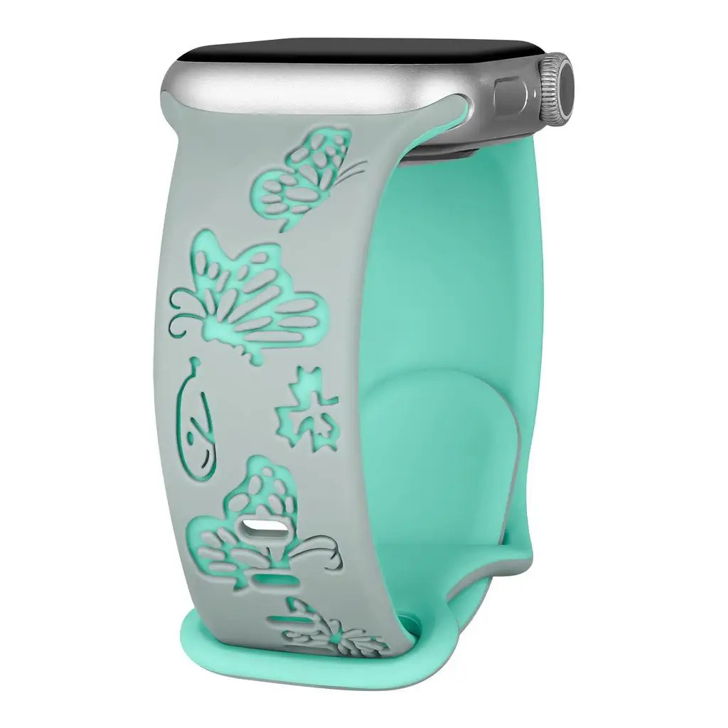 Charming Carved Butterfly Soft Silicone Watch Strap