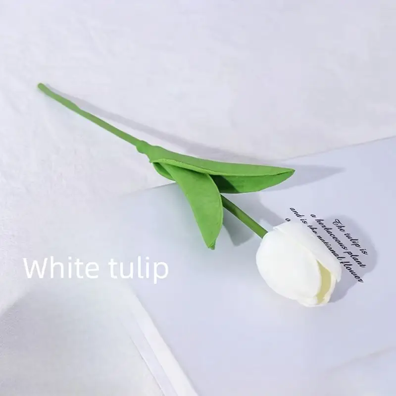 Description Picture 5 of item10Pcs Premium Artificial Flowers Real Touch Tulips Bouquet Fake Flowers For Home Room Bedroom DIY Decor Party Wedding Decoration