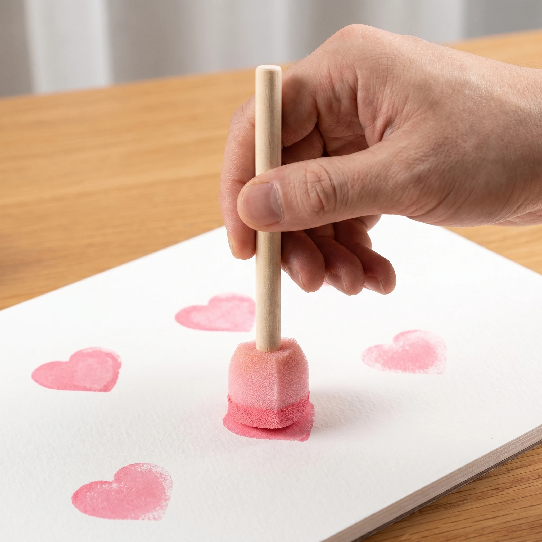 하트 모양 스펀지 페인팅 브러쉬, DIY 공예 및 미술 프로젝트용 사랑 패턴 스탬프, 세척 가능한 미술 도구