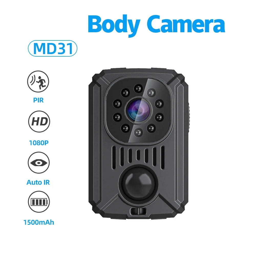 Md31 Mini Pir Video Body Camera Back Clip Photography Dv Smart Camera Hd 1080P Recorder Motion Activated Small Nanny Cam Per Auto