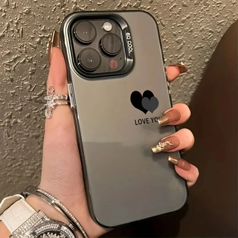 Elegant Love Pattern Anti-Fingerprint Shock-Proof Rear Phone Case
