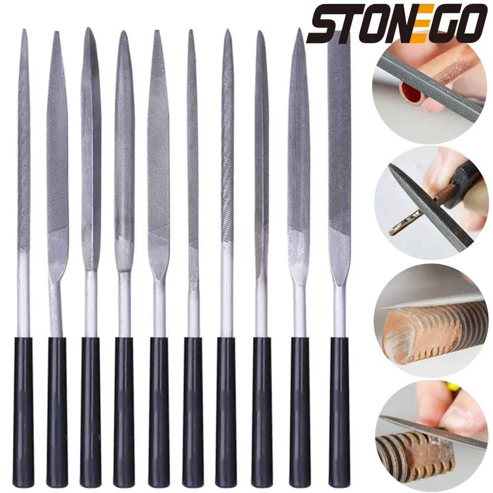 Needle File Set STONEGO 5/10Pcs Diamond Needle File DIY Wood Rasp Jewelry Polishing Engraving Handy Ceramic Craft Tool