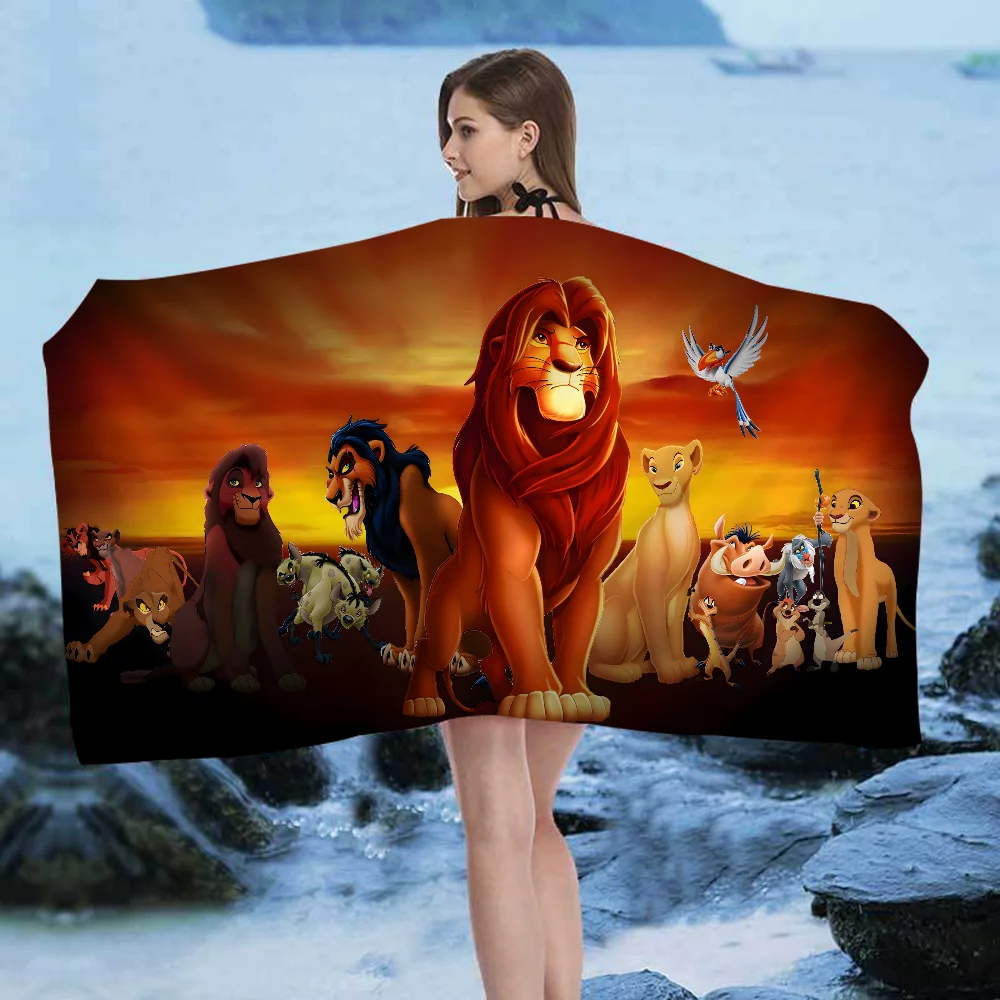 The Lion King Pattern Beach Towel Cartoon Cute Summer Kids Large Bath Pool Beach Towel Microfiber Absorbent for Swimming Travel 3