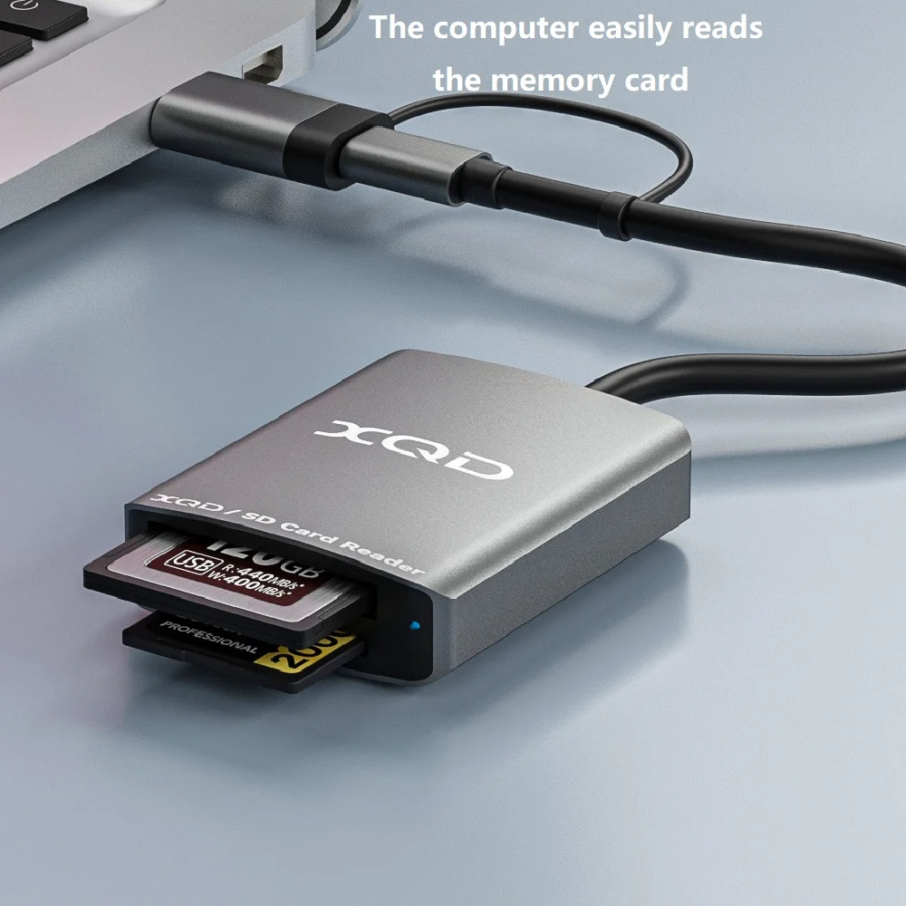 USB C XQD Card Reader USB 3.0 XQD SD Memory Card Reader Compatible with Sony G/M Series & Lexar 2933x/1400x Mark