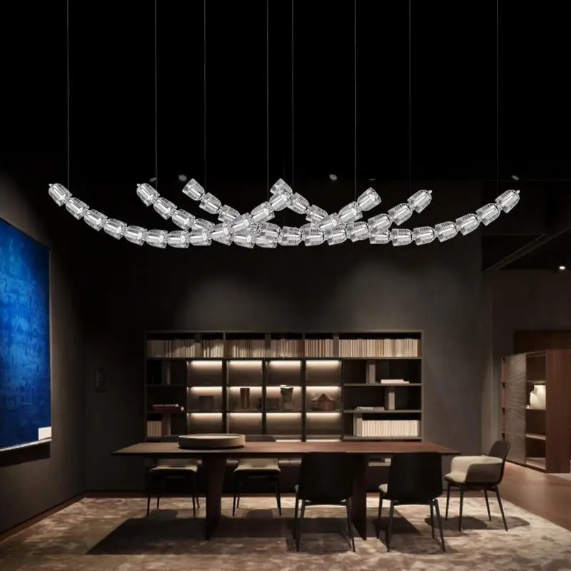 

Postmodern Designer Hotel Bar Front Desk Necklace Chandelier Pendant Light Hotel Lobby Restaurant Exhibition Hall Cafe Lamp