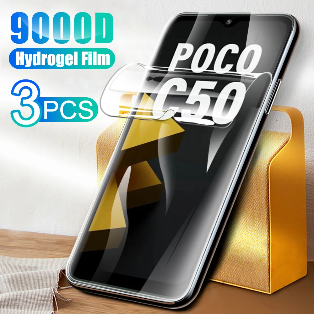 

Мягкая Гидрогелевая пленка для переднего экрана Xiaomi Poco C50 6,52 дюйма Little Poco c 50 50c pococ50 4G, 3 шт., прозрачная защитная пленка для телефона