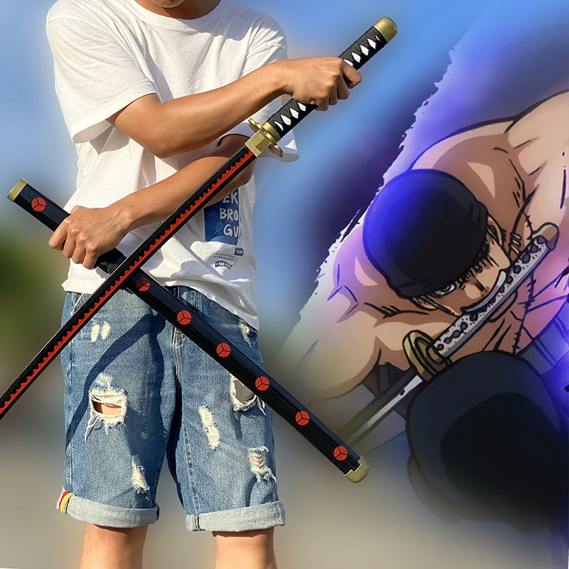 104CM anime wooden knife pirate king samurai knife model Sauron toy sword role-playing prop children\'s birthday gift