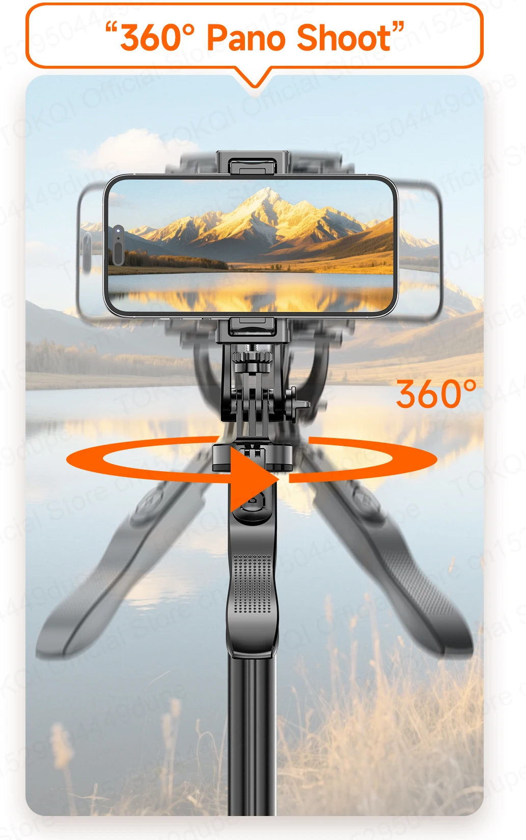 Tokqi L16-tt Selfie Stick Tripod With 360 Degree Rotation And Fill Light_voghion.com
