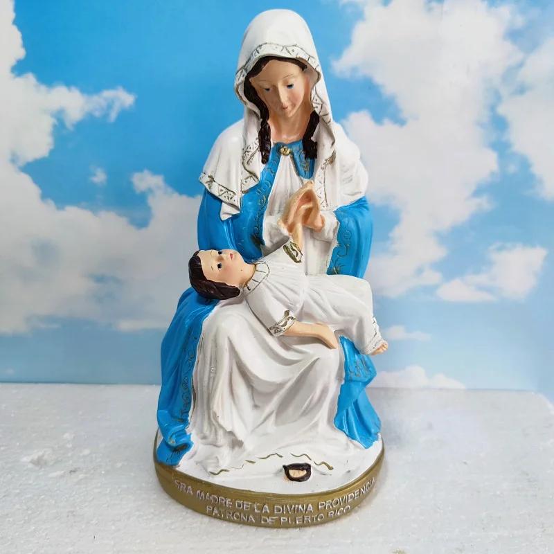 

Hot selling western religious figures church ornaments Virgin Mary Baby Jesus home resin decoration