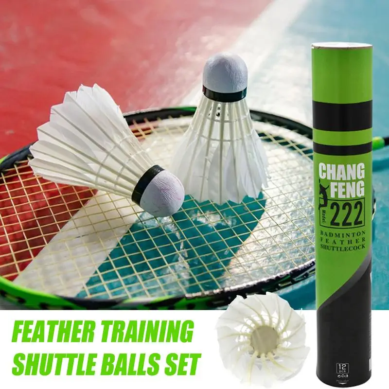 12-Pack Duck Feather Badminton Shuttlecocks - Indoor & Outdoor Sport Training Birdies