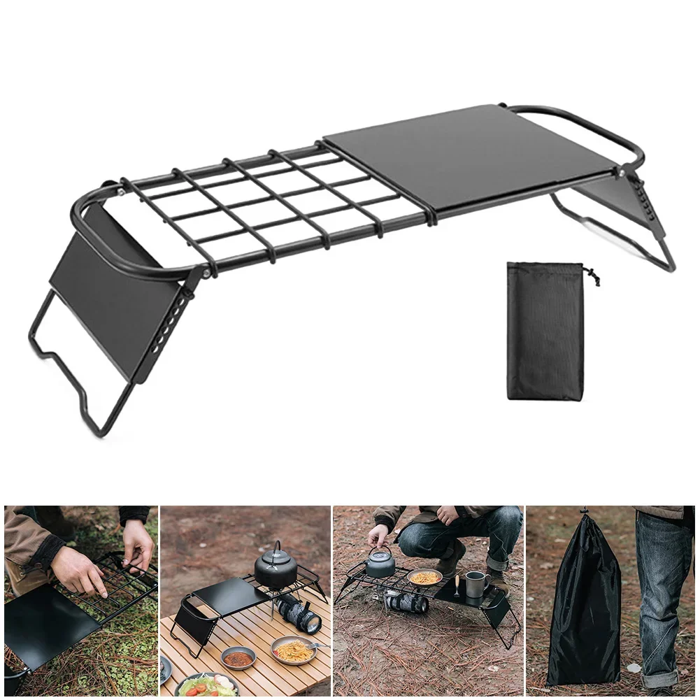 

Retractable Grid Table, Portable Mini Stove Rack Bracket, Adjustable Height, Camping Table, Outdoor Accessories for Fishing
