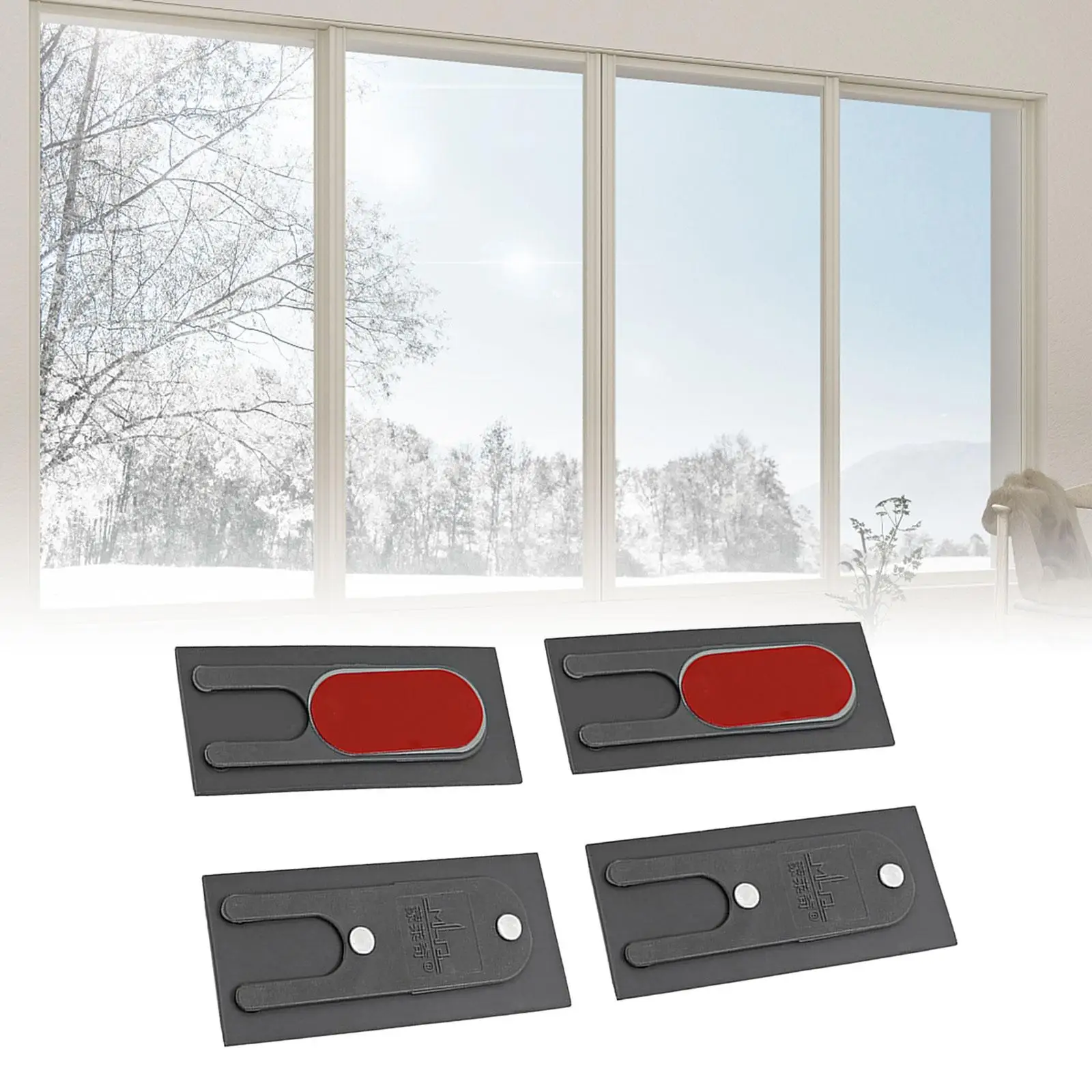 Set of 4Pcs Self Adhesive Windproof Block Sealing Block Accessories for Sliding Door Window Multifunctional Repair Parts Sturdy