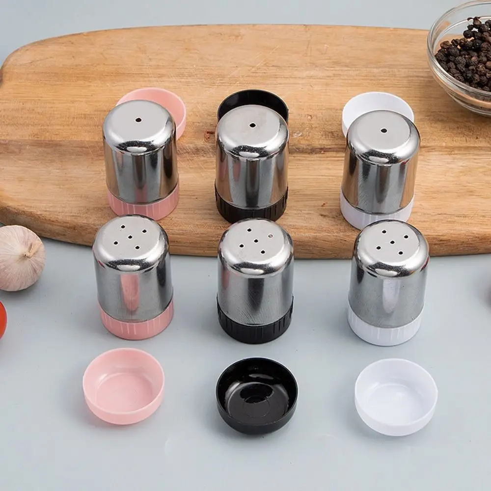 1/5 Holes Stainless Steel Spice Jar Detachable Rust-proof Seasoning Bottle with Dustproof Lid Pepper Dispenser Camping