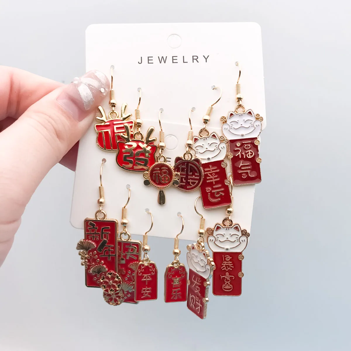 Drop Earrings Dangle Earrings Pendant Earrings 3pairs/Set Chinese Styles New Year Dragon Pattern For Women