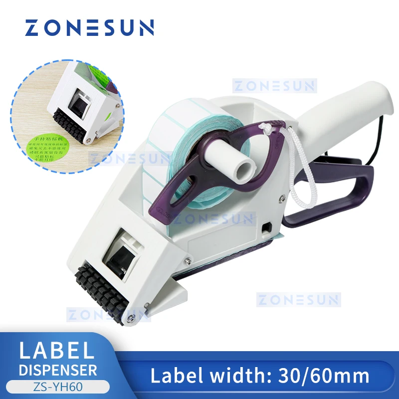 

ZONESUN Handheld Label Dispenser Applicator Bottle Adhesive Sticker Manual Labeling Price Tag Labeler Flat Labeller ZS-YH60