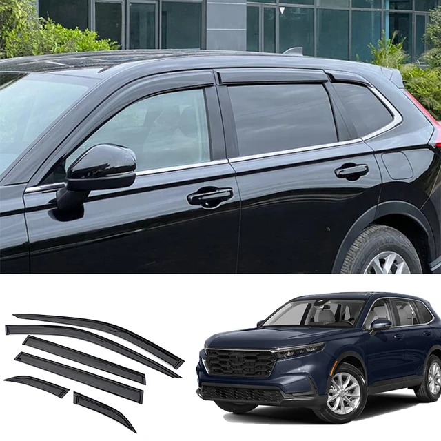 Car Accessories For Honda CRV CR-V 2023+ ABS All black Door Window Visor  Vent Shades Sun Rain Guard 6PCS waterproof - AliExpress
