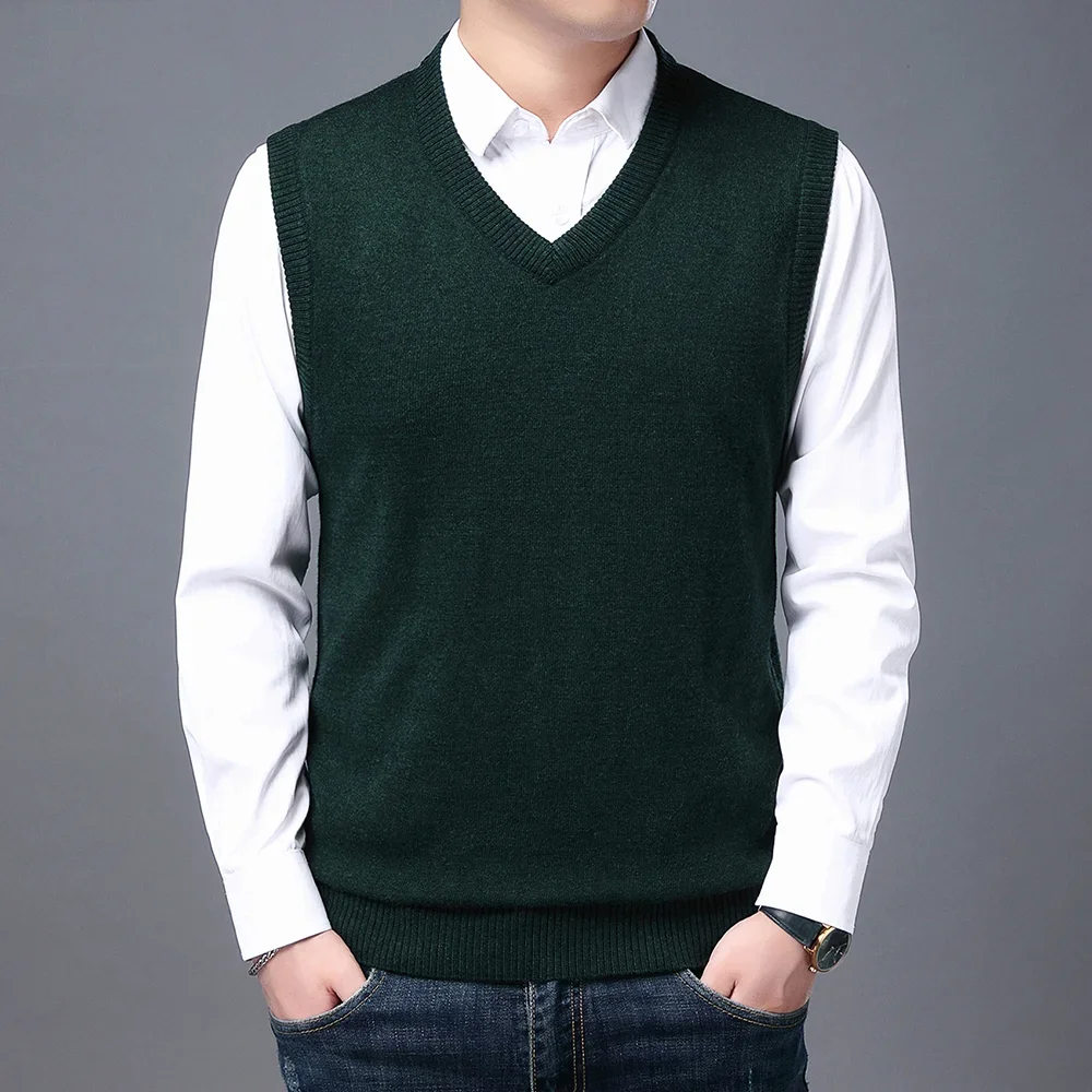 

2023 High Quality New Autum Winter Fashion Brand Knit Sleeveless Vest Pullover Mens Casual Sweaters Designer Woolen Mans Clothes