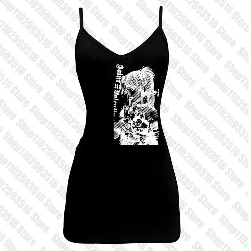Y2k anime Streetwear O-neck 90s Text Printing Tops Women