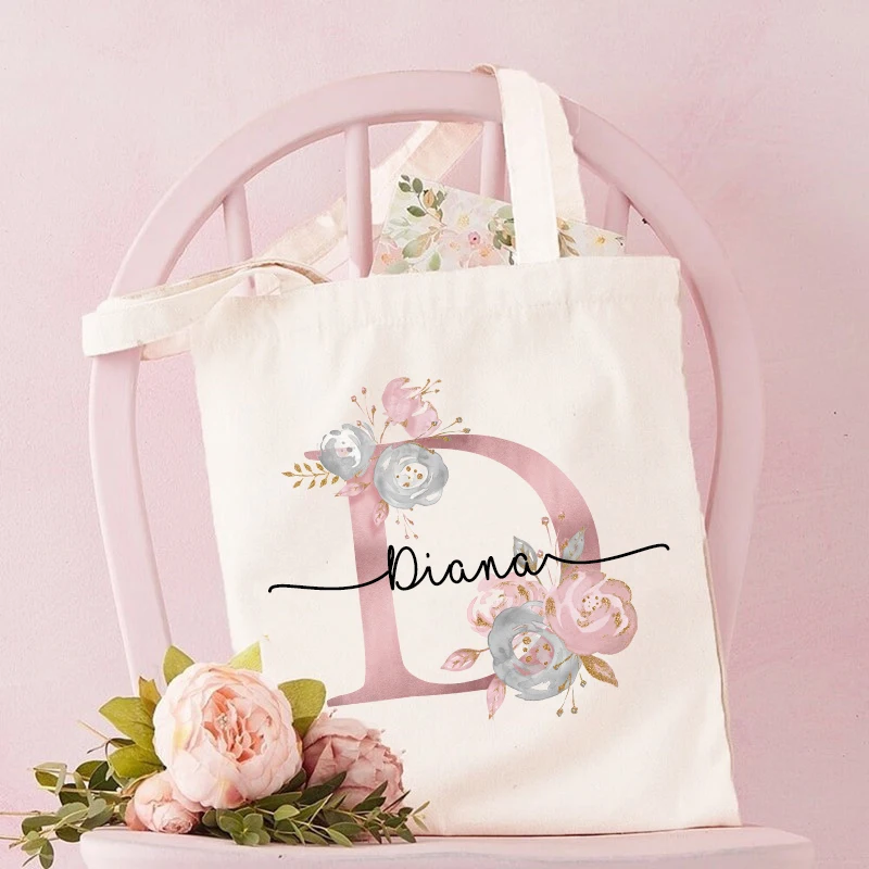 Personalized Bridesmaid Tote Bags Maid of Honor Custom Name Handbag Bridal Bachelorette Party Gifts Bride Wedding Shoulder Bag