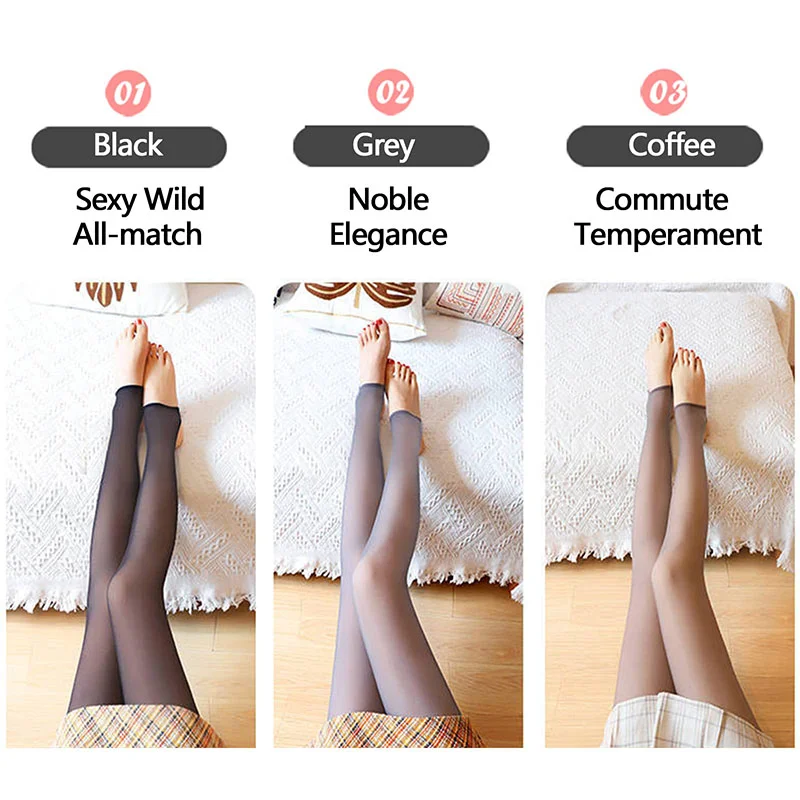 1Pcs Thermal Pantyhose Woman Winter Sock Pants Polar Fake Stocking for  Women Panty Skin Effect Translucent Fleece Tights Warm Legging 
