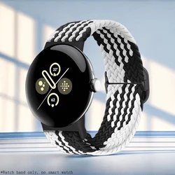 Premium Nylon Stretch Bands for Smartwatch - Universal Sport Straps for All Genders (Z Black and White)