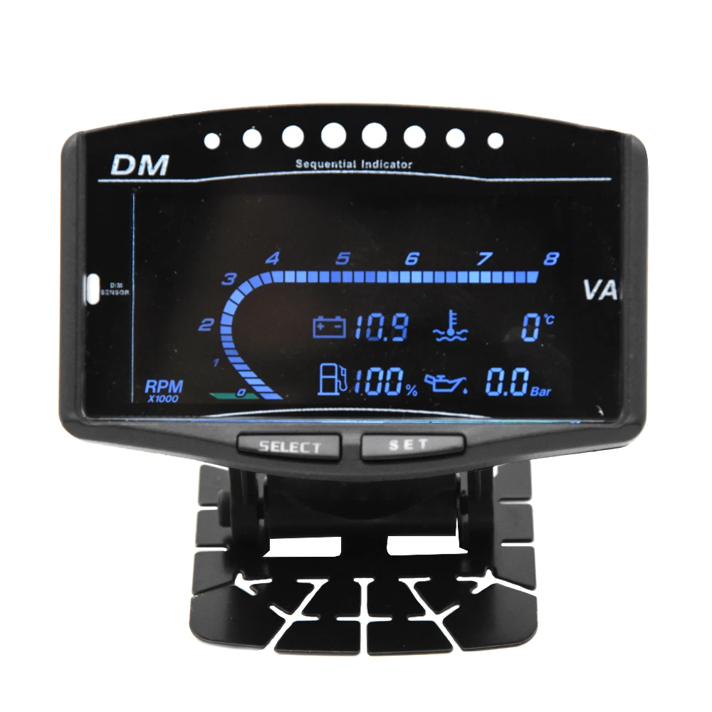 5 In 1 12V Motor Car Boat LCD Electronic Tachometer + Oil Pressure + Voltmeter+ Water Temperature Gauge Fuel Gauge with Sensor tachometer gauge,engine tachometer,tachometer meter