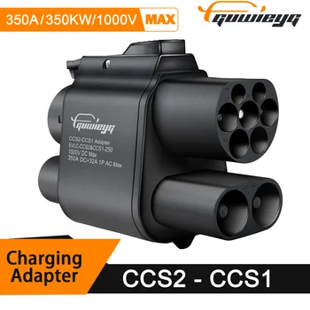 GUWIEYG CCS2 to CCS1 Adapter 350A 350kW From CCS2 to CCS1 DC+AC Electric Vehicle Charger DC 1000V Fast Ev Charging Adapter