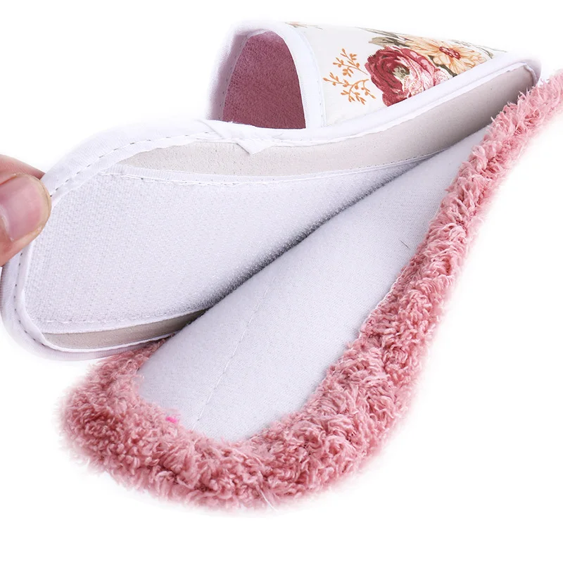 Household Floor Cleaning Microfiber Detachable Mopping Shoes