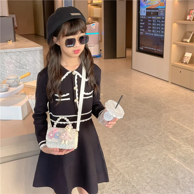 Korean Girl Princess Kids Bag Cute Flower Linen Crossbody Bags for Girls Rabbit Hand Bags Toddler Purses and Handbags Gift 2