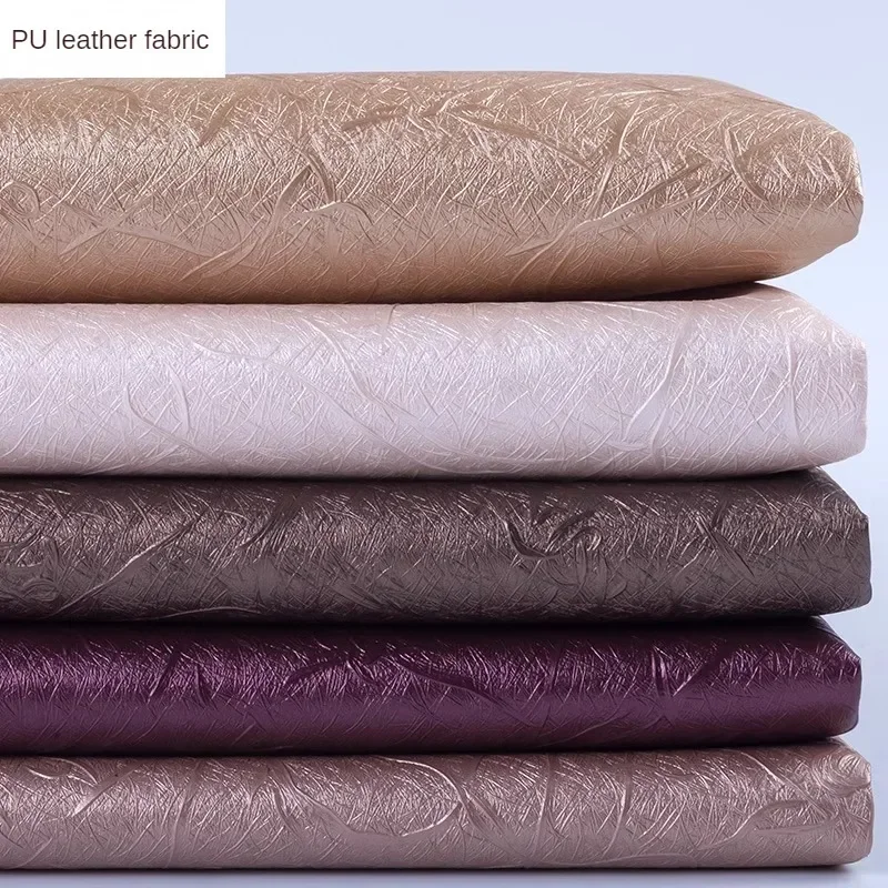 Plain PU Faux Leather Fabric Sofacovers By The Meter for Upholstery Bags Sewing Luxury Fashion Pattern Cloth Soft Pink Thickened