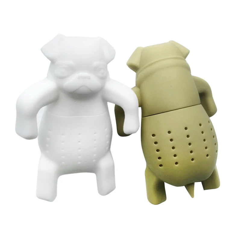 Cute Silicone Pug Dog Tea Infuser Tea Filter Diffuser Reusable Tea Strainer Spice Loose Tea Leaf Herbal Tool Tea Accessories
