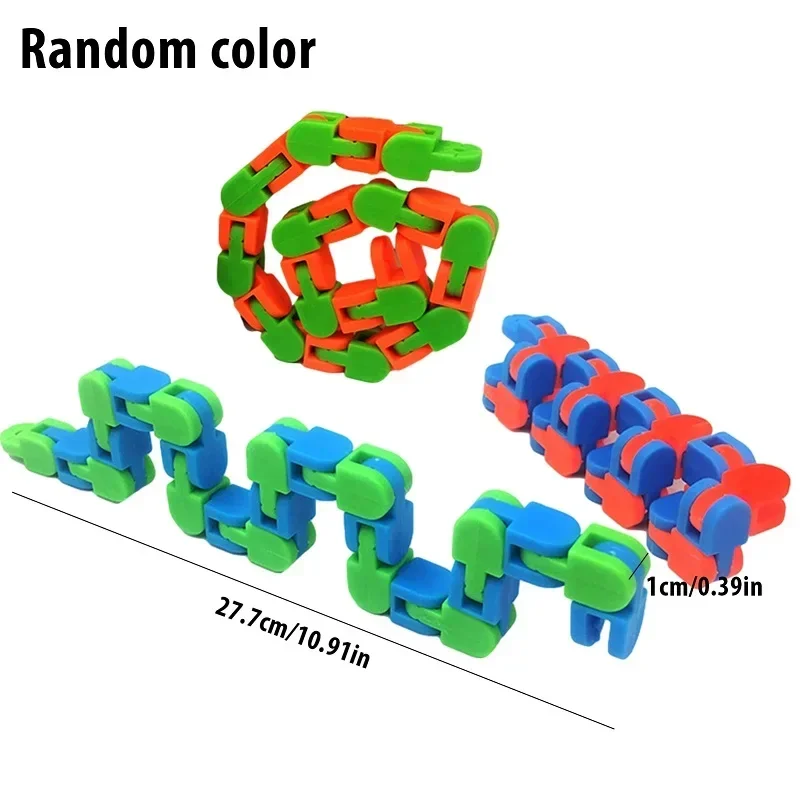 1/2/5pcs DIY Shape 24 Links Wacky Tracks Fluid Wrist Joints Vent Fidget Sensory Toys Snake Puzzle Stress Relief Fidget Toy fidget toys,puzzle toys,anti stress toys