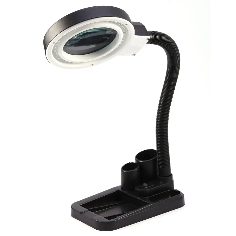 stoemi 2x trestle stand magnifier 7721 for watching news papper stamps pictures museum oberservation LED Body Art Magnifying Desk Lamp 40 LED lights Tattoo Illuminated Lighting 5X 10X Stand Magnifier Desk Table Tatoo Lamp US plug
