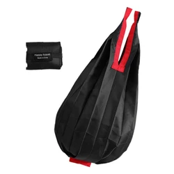 Eco - Friendly Foldable Reusable Shopping Bag - Large and Portable Shoulder Tote (Black)