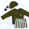 2025 Summer Kids Boy Swimsuits Sun Protection Vacation Beach Pants Long sleeve Tops with Hat Children Surfing Swim Suit 1-7T 5