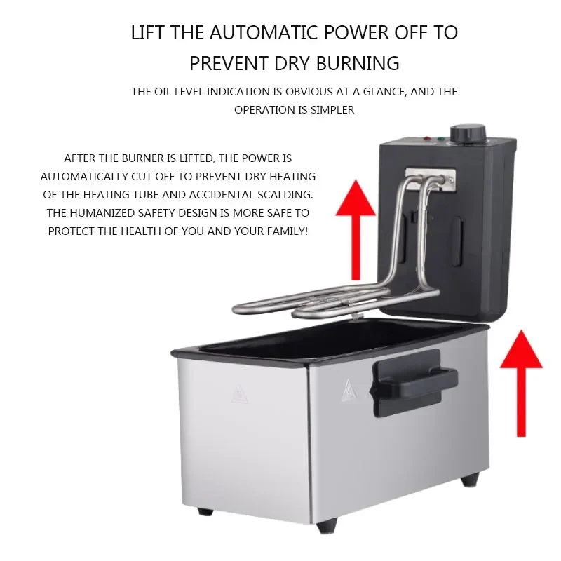 3L Automatic Electric Fryer WJ-800 Household French Fries Electric Fryer Oil 220V/2000W Stall Fried Skewer Fryer 4