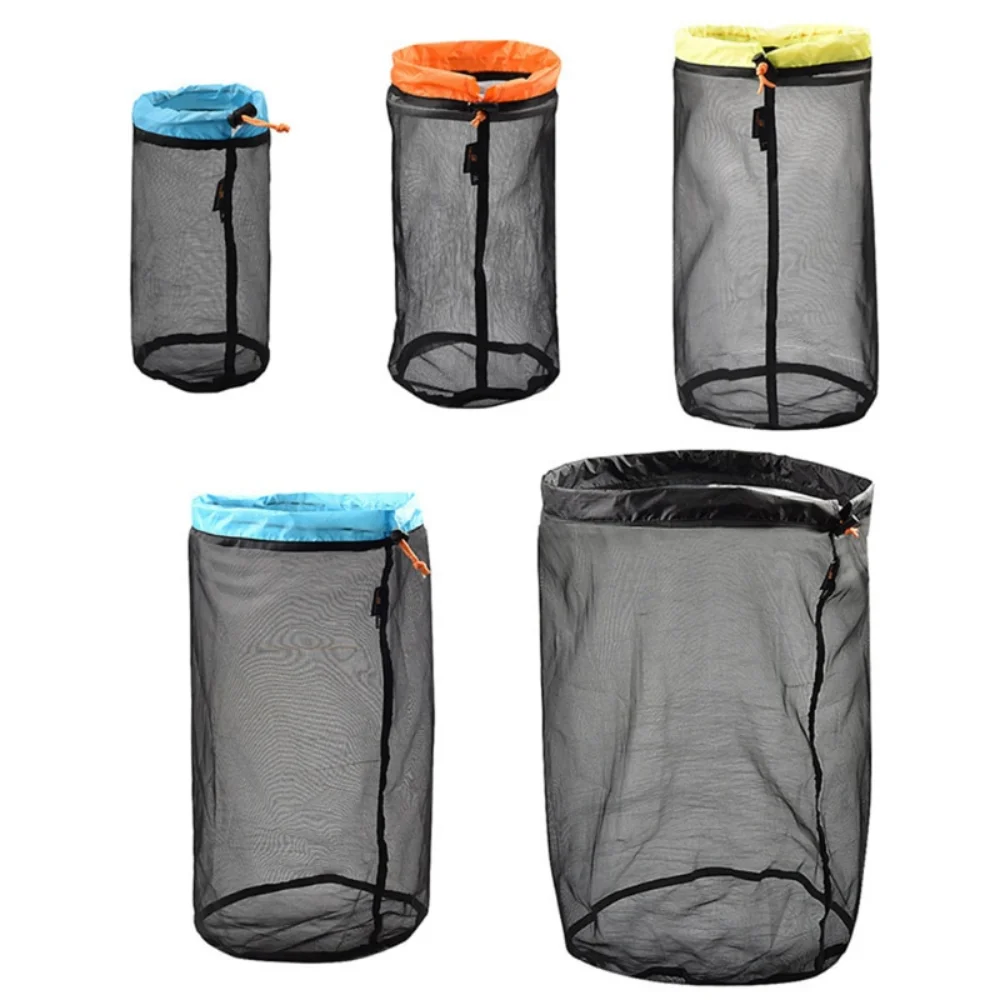 

Travel Mesh Storage Ultralight Bag Outdoor Drawstring Stuff Sack Camping Traveling Organizer Hiking Tool Accessories Multi Tool