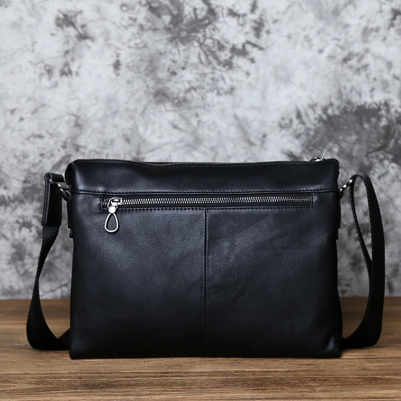 Fashion Men's Shoulder Bag Leather Casual Messenger Bag Top Layer Cowhide Horizontal Briefcase 10 Inch Ipad NZPJ