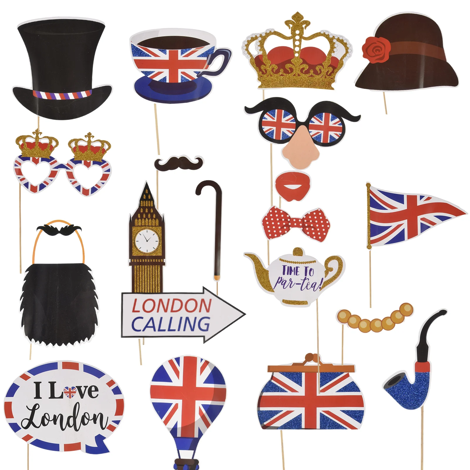 Photo Booth Props British Accessories British National Holiday Photo