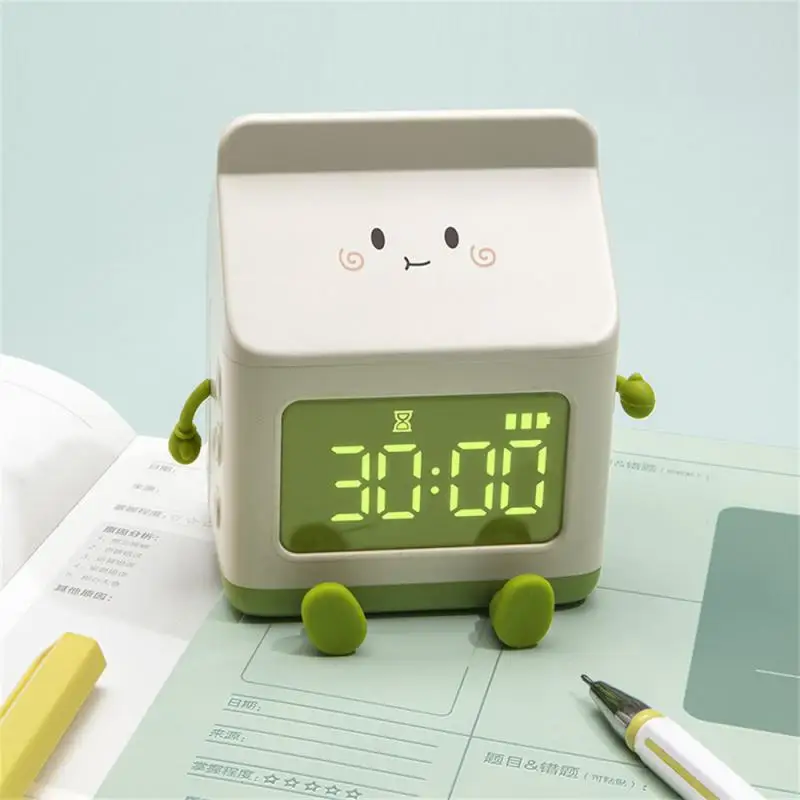 

Three Sets Of Alarms Cute Electronic Alarm Clock Digital Alarm Clock Bedroom Desk Clock 10mm Milk Carton Alarm Clock Battery