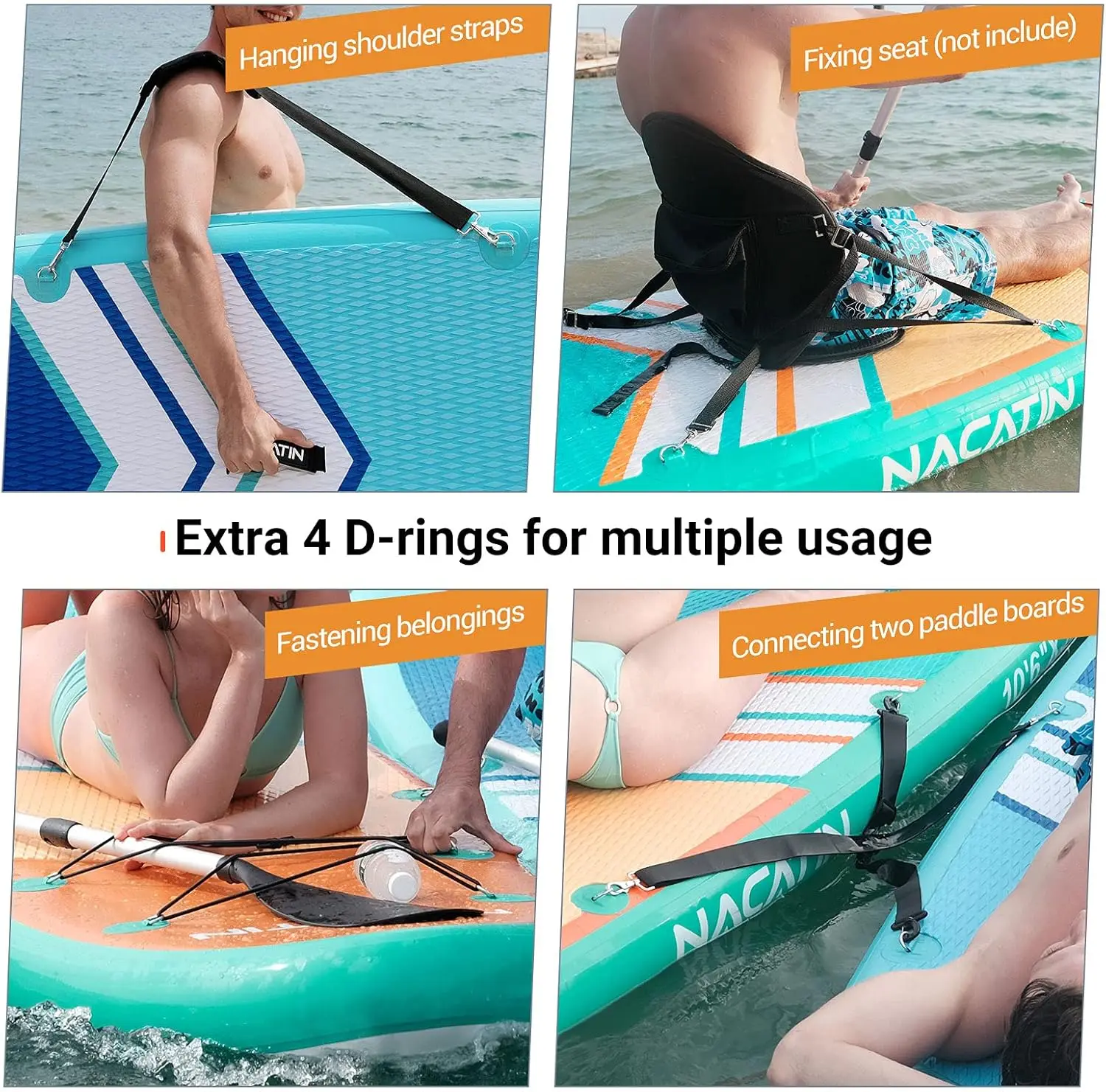 Inflatable Stand Up Paddle Board with Kayak Seat,10'6"Upgrade Version Blow Up Paddle Boards for Adults with Premium SUP