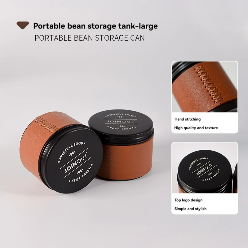 Tragbares Mini-Aufbewahrungsglas für Kaffeebohnen, Aluminiumlegierung, Kaffeepulver, versiegelter Tank, Outdoor-Camping, Kaffeebohnen-Tee, Aufbewahrungsbehälter – Detail 1