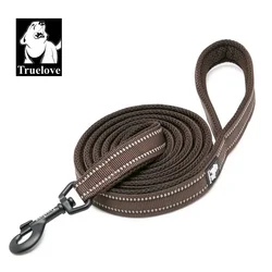 Truelove Reflective Padded Nylon Mesh Pet Leash - Soft and Durable for Walking and Training, Available in 11 Vibrant Colors (Brown)