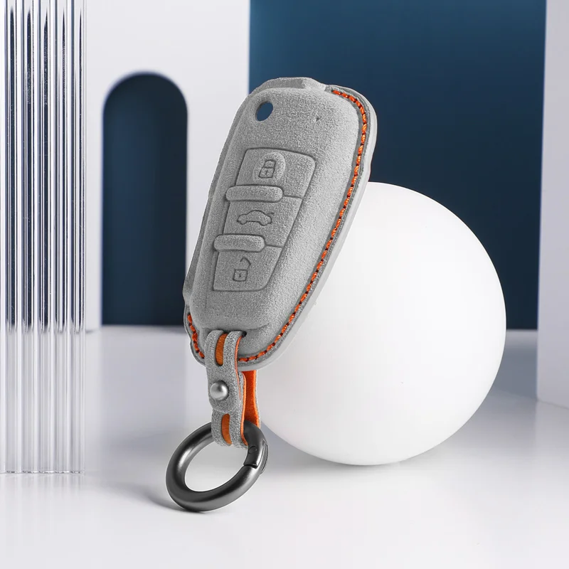 

Alcantara Car Key Case Cover Holder Shell For Audi A1 A3 8P A4 A5 A6 C7 A7 S3 S7 S8 R8 Q2 Q3 Q5 Q7 Q8 SQ5 TT RS3 RS6 Accessories