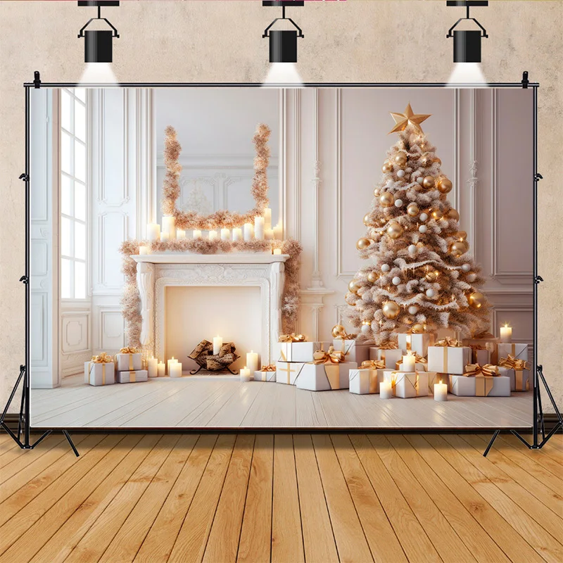 Vinyl Christmas Day Indoor Photography Backdrops Living Room Restaurant Exterior Wall Photo Studio Background Props QS-55