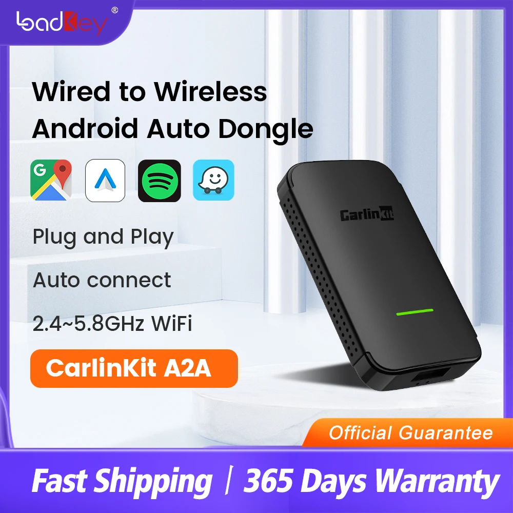 Carlinkit A2A Android Auto Wireless Adapter Dongle Android Ai Box Waze Spotify Per 98% Car Auto Connect Music Map Bluetooth 5.0
