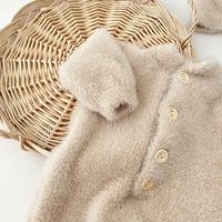 Winter Newborn Toddler Boys and Girls Bear One-piece Climbing Suit Children Fashion Warm Baby Simple Soft Homewear Clothes 3