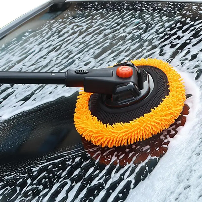 

Car Wash Brush Adjustable Telescoping Long Handle Cleaning Mop 15 Bend Car Cleaning Brush Chenille Broom Auto Accessories