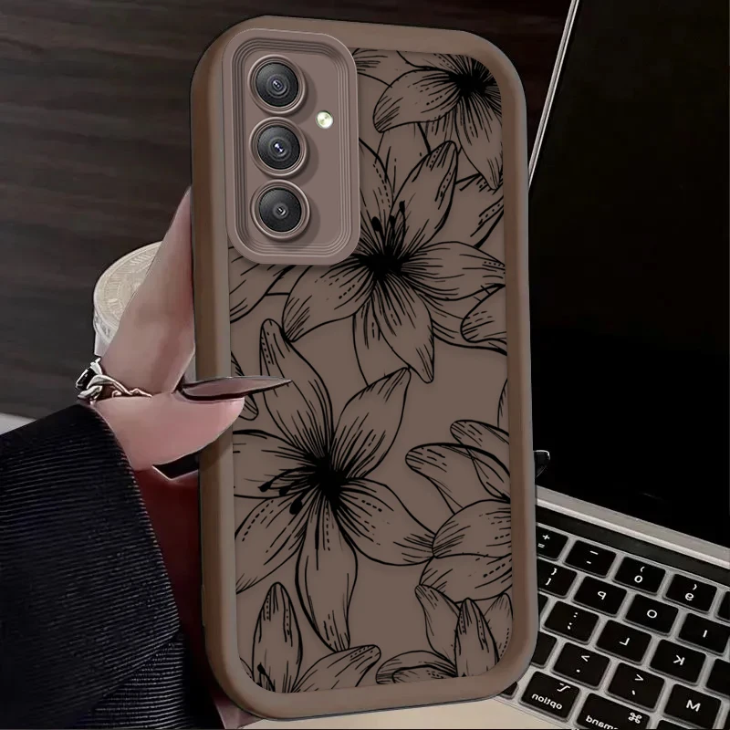 Retro Black Flower Phone Case Cover
